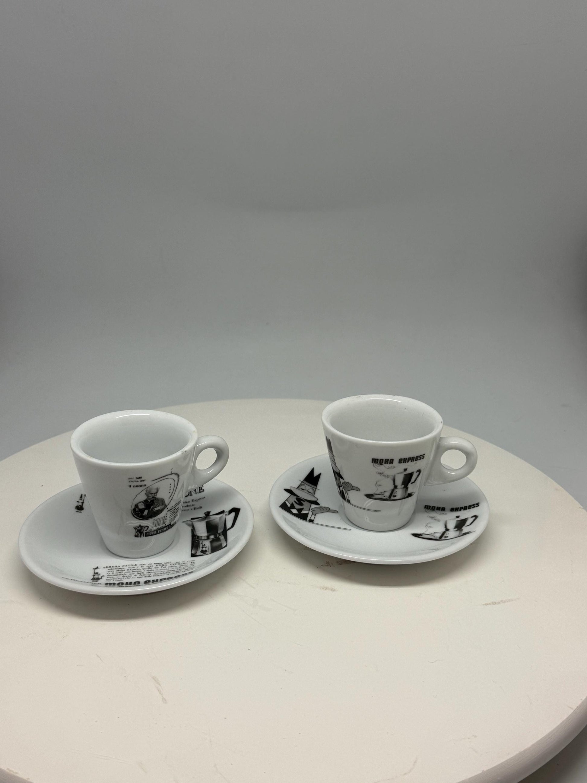 Vintage Bialetti Porcelain Espresso Cups Set — back view