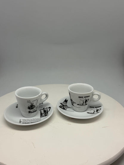 Vintage Bialetti Porcelain Espresso Cups Set — back view