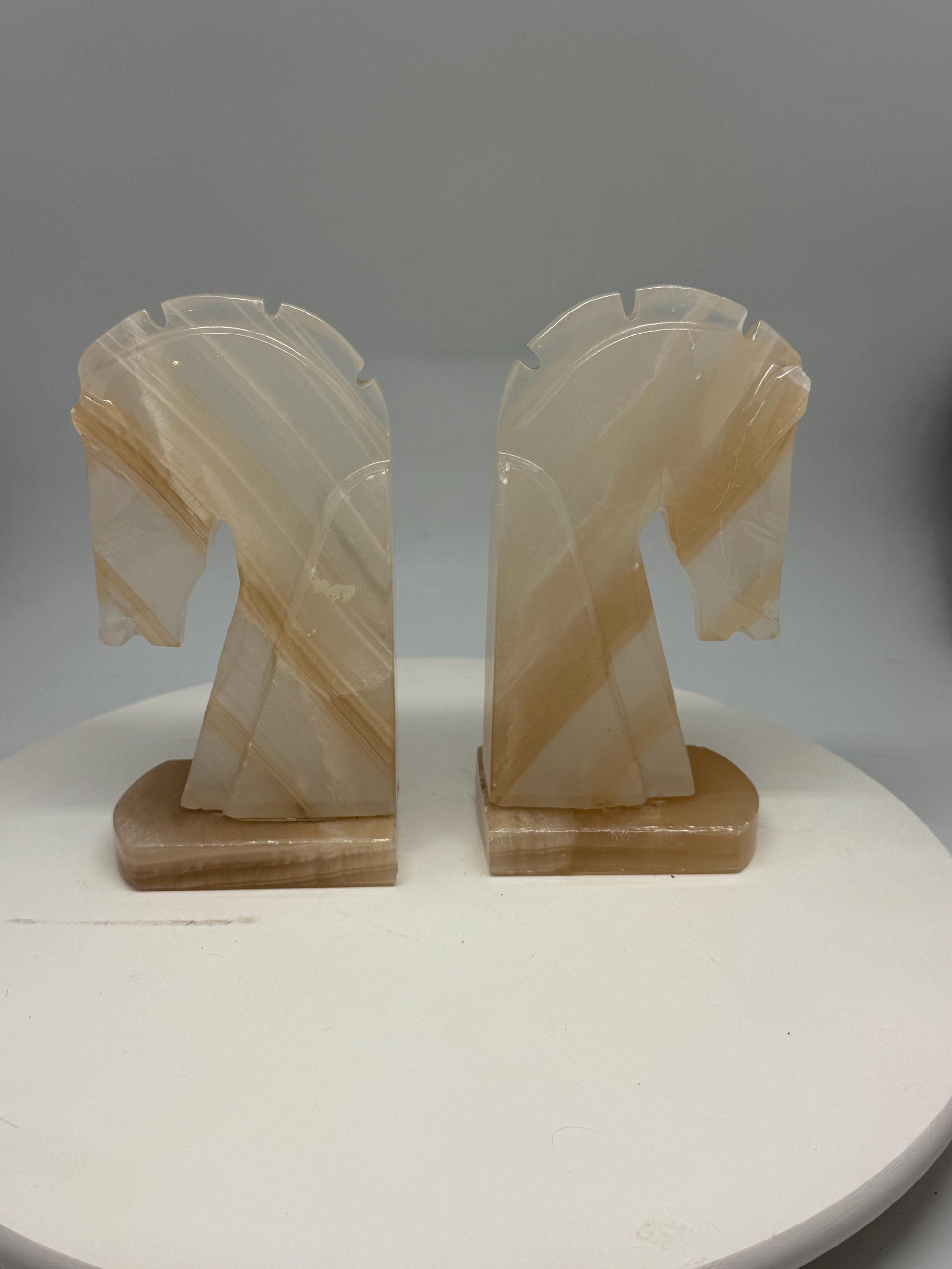 Vintage Onyx Horse Head Bookends — additional view 5