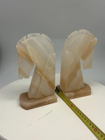 Vintage Onyx Horse Head Bookends — additional view 12