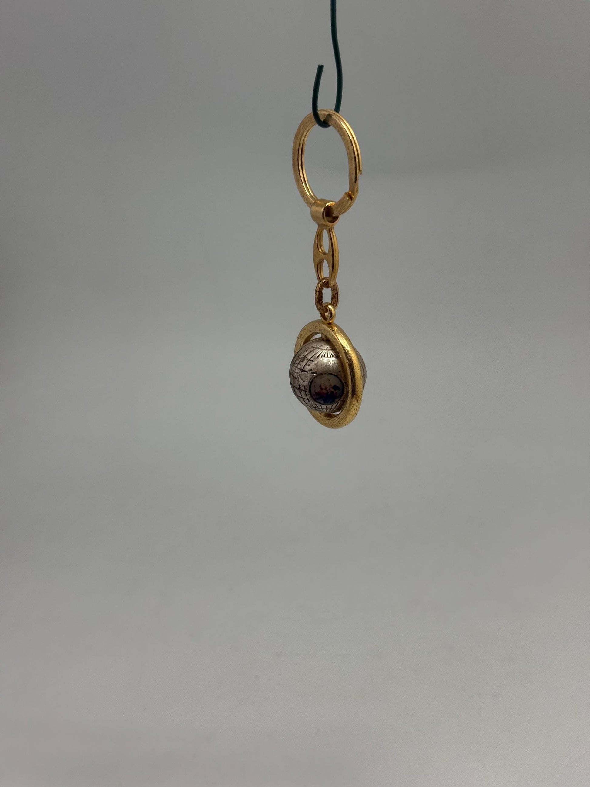 Vintage Globe Charm Keyhanger With Maria And Josef — back view