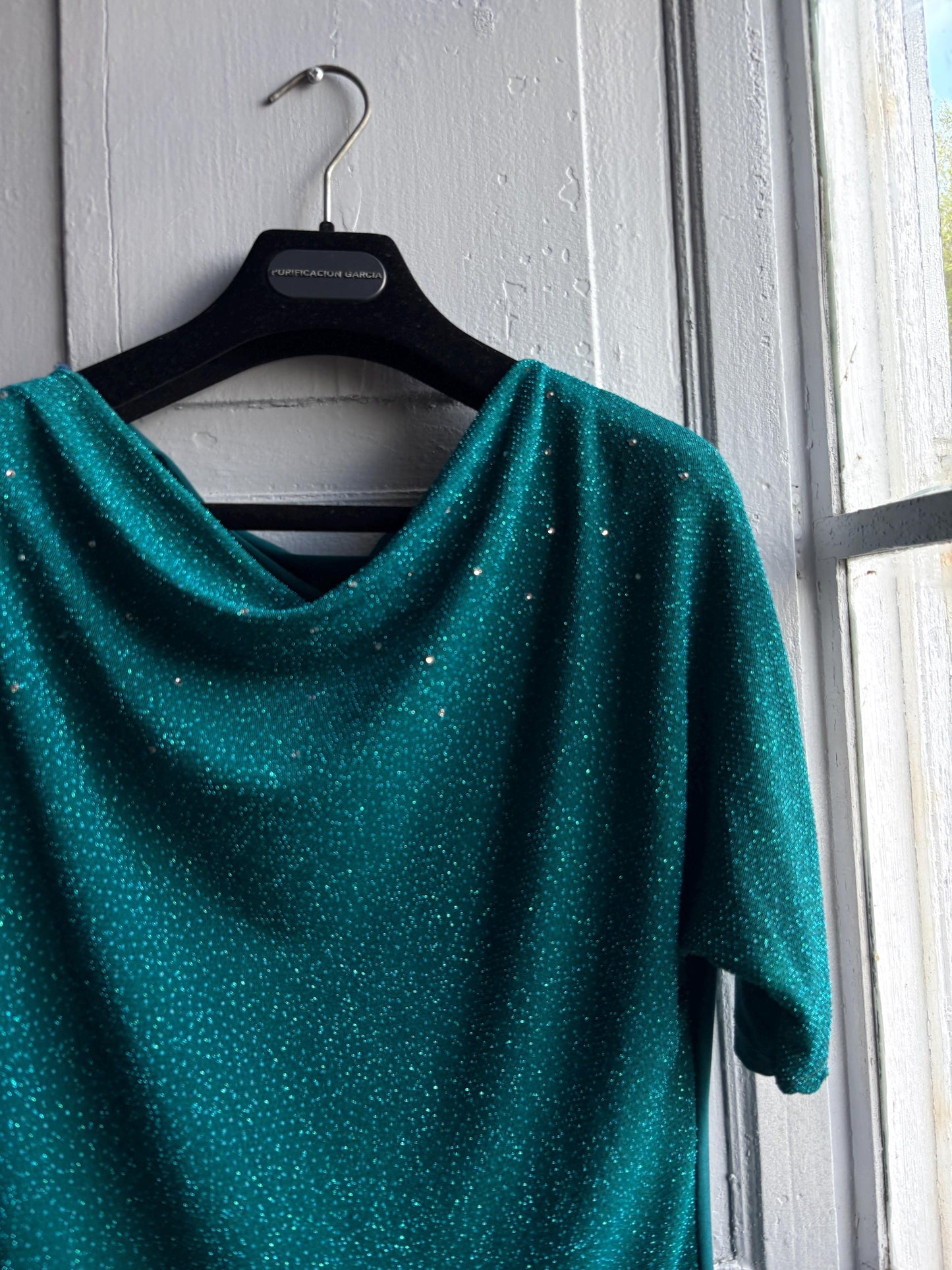 Vintage Teal Glitter Shimmer Shirt — additional view 6