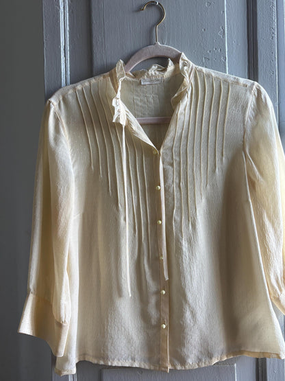 Silk Off-White Ruffled Blouse — additional view 7