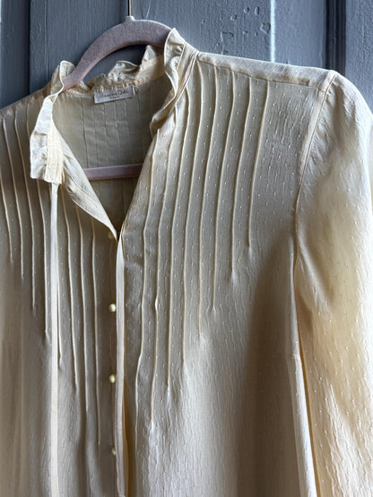 Silk Off-White Ruffled Blouse — additional view 11