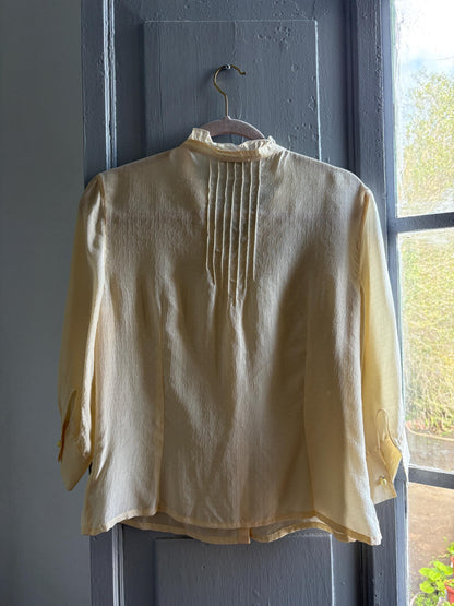 Silk Off-White Ruffled Blouse — additional view 5