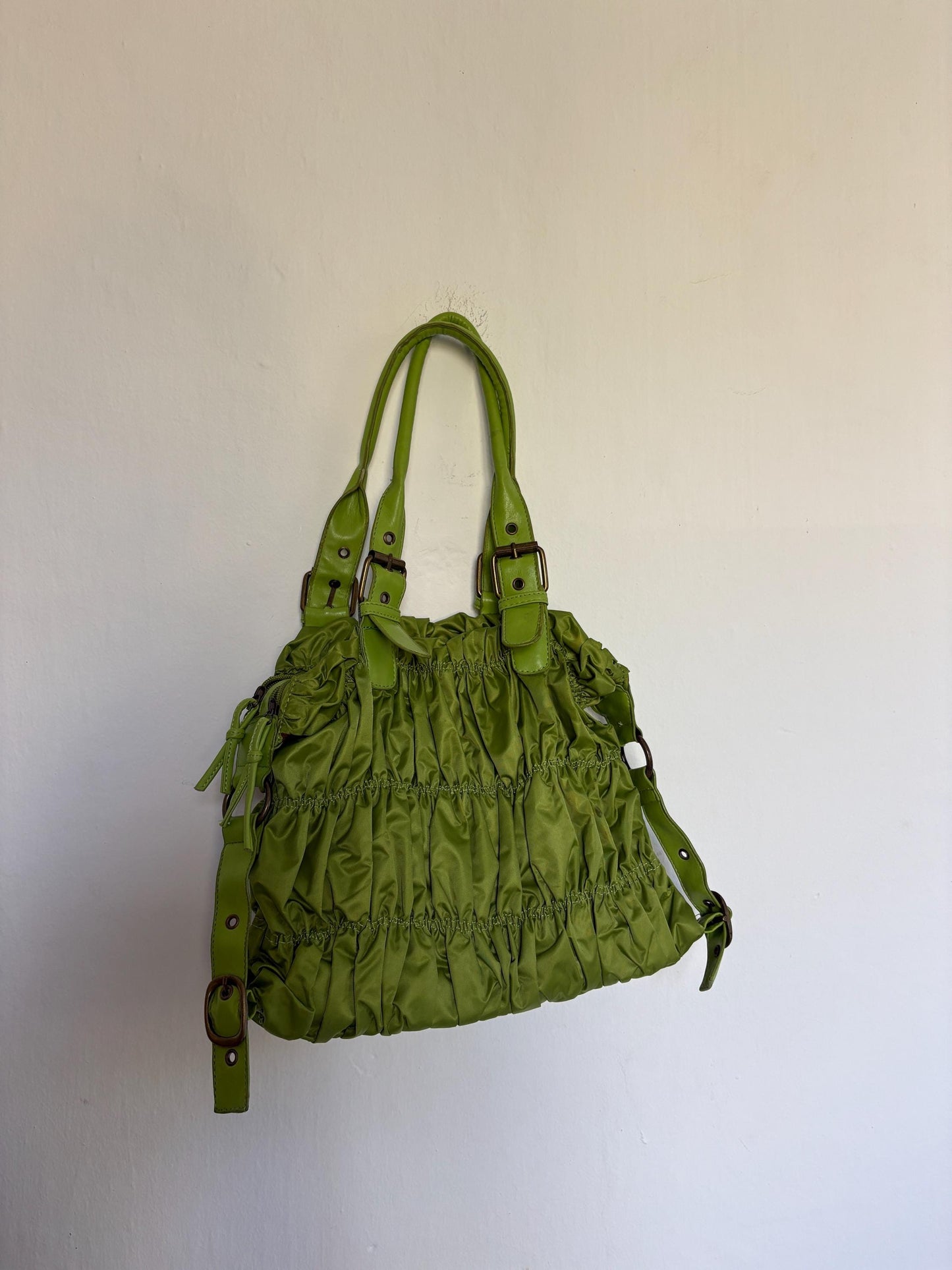 Y2K Green Shoulder Bag — back view