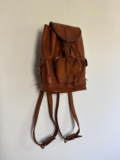 Vintage Brown Leather Bohemian Backpack — additional view 5