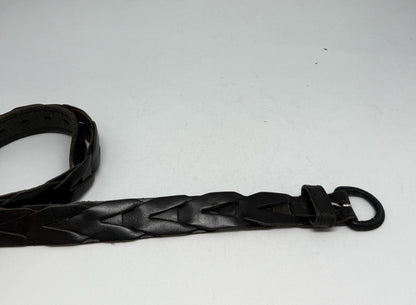 Braided Black Genuine Leather Belt
