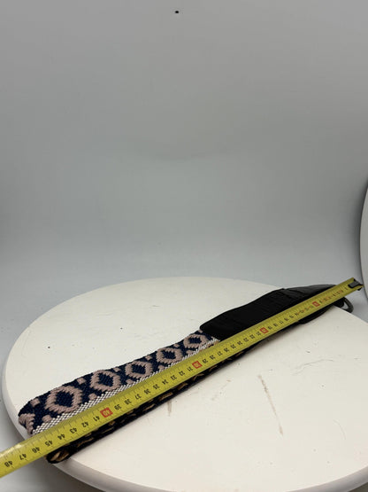 Boho Woven Fabric Belt In Blue Beige — additional view 9