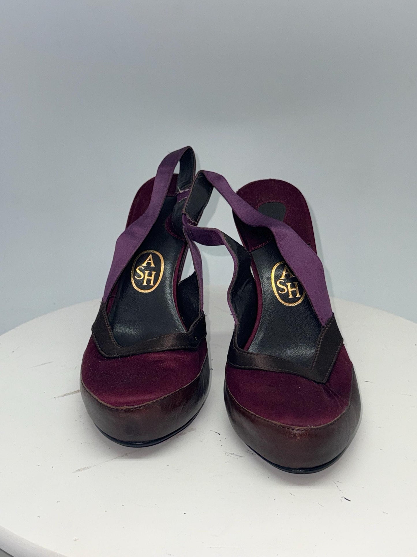 Burgundy Purple Luxury Heels — back view