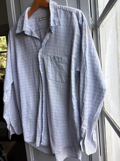 Emporio Armani Light Blue Plaid Cotton Shirt — additional view 8