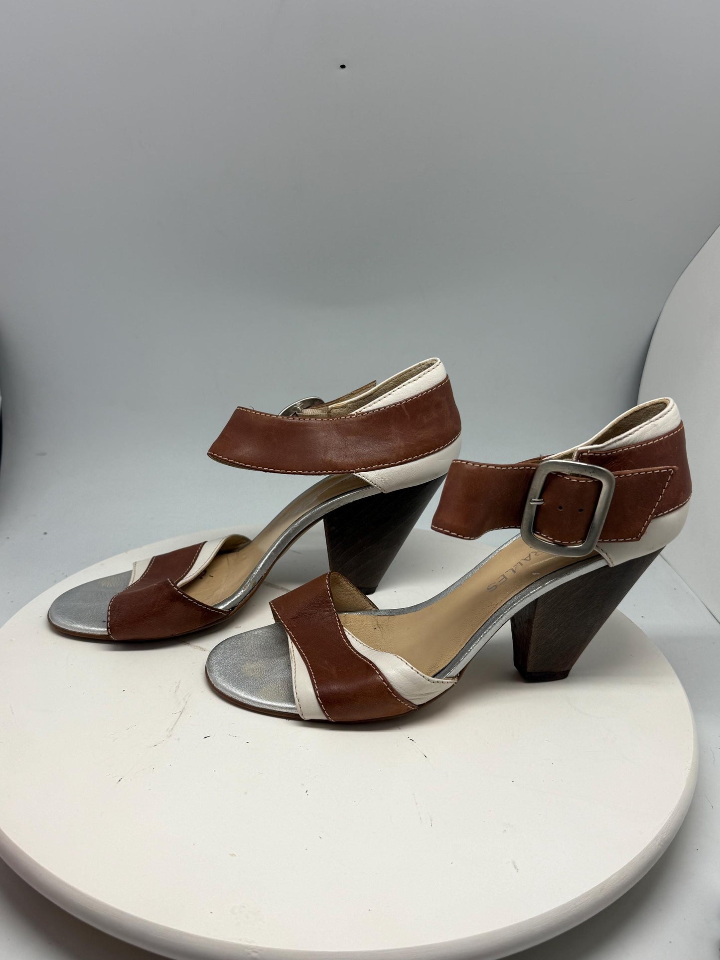 Pedro Miralles Brown and White High Heels — additional view 5