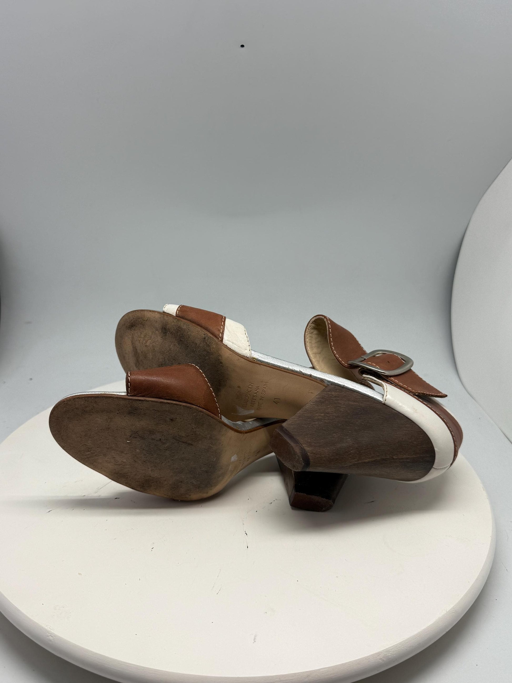 Pedro Miralles Brown and White High Heels — additional view 8