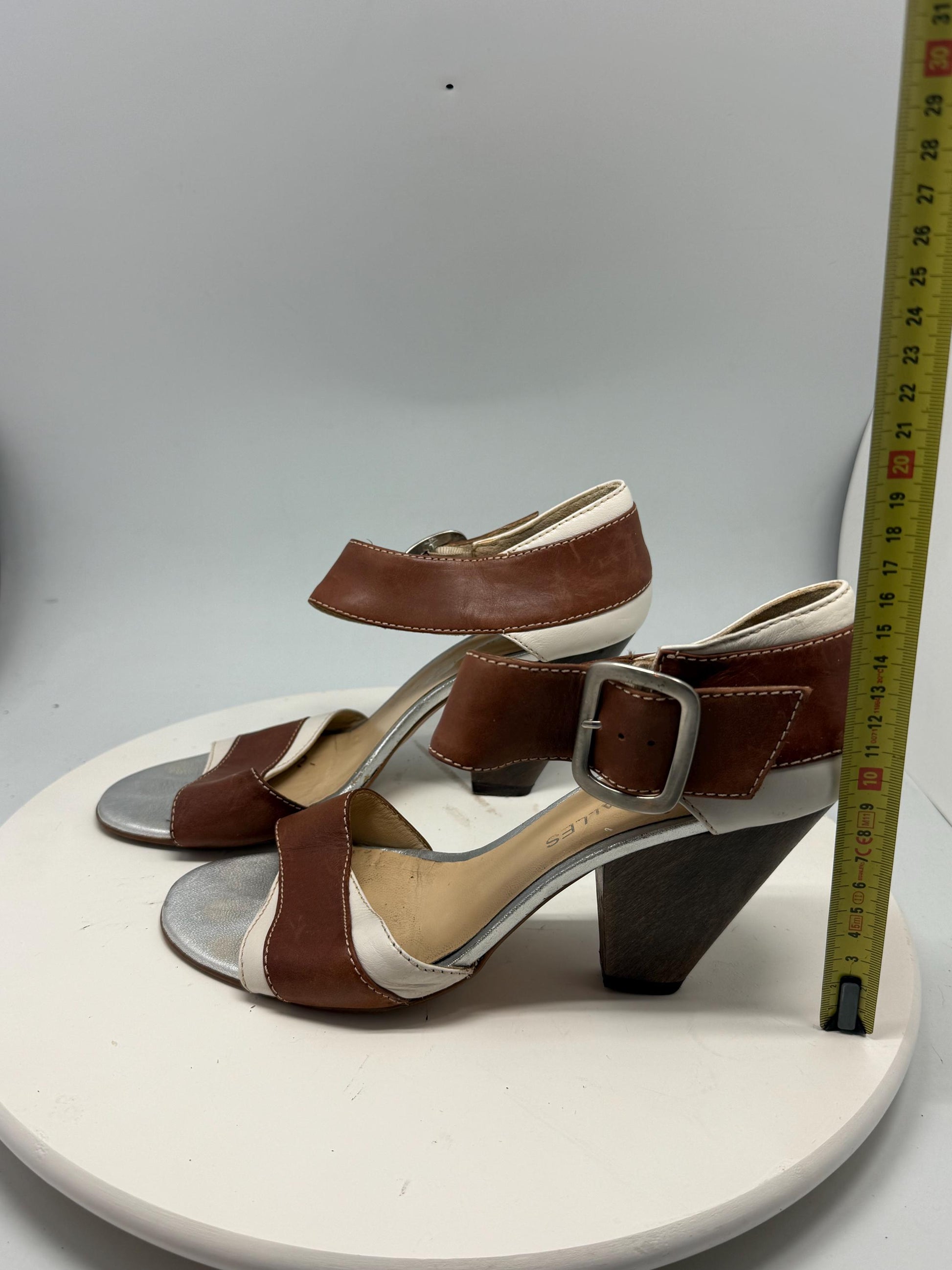 Pedro Miralles Brown and White High Heels — additional view 7