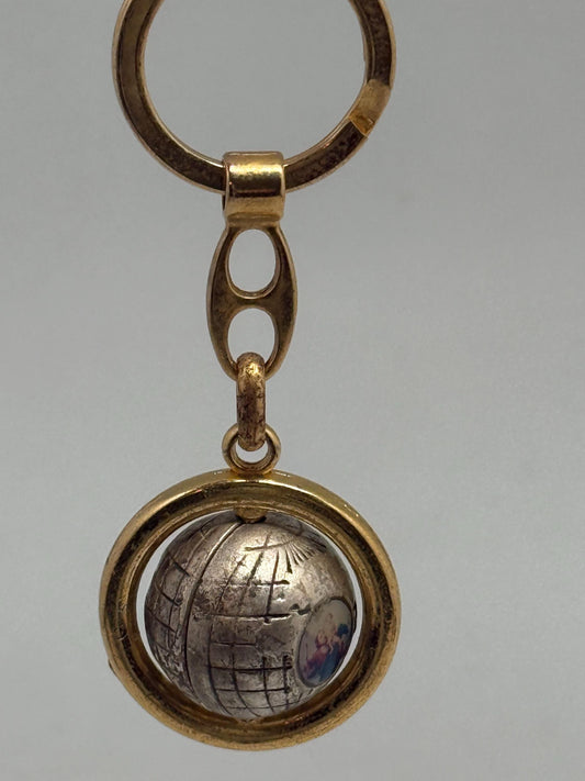 Vintage Globe Charm Keyhanger With Maria And Josef