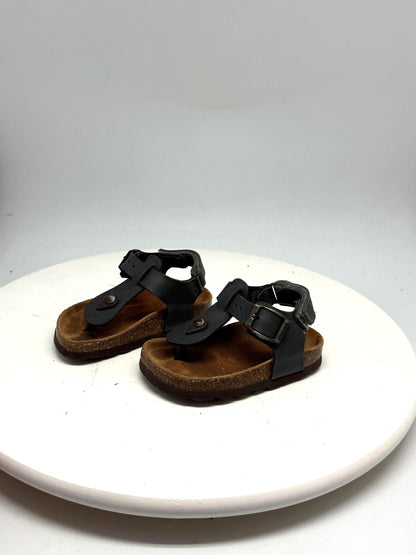 Vintage Black Leather Toddler Sandals