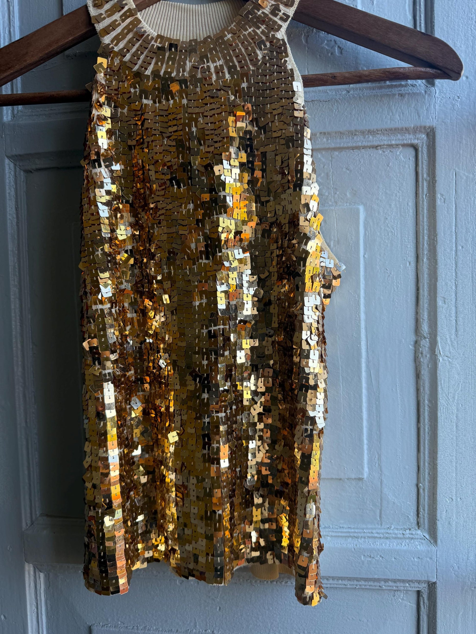 Gold Sequin Halter Neck Top — additional view 5