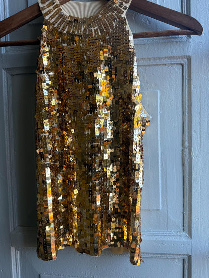 Gold Sequin Halter Neck Top — additional view 5