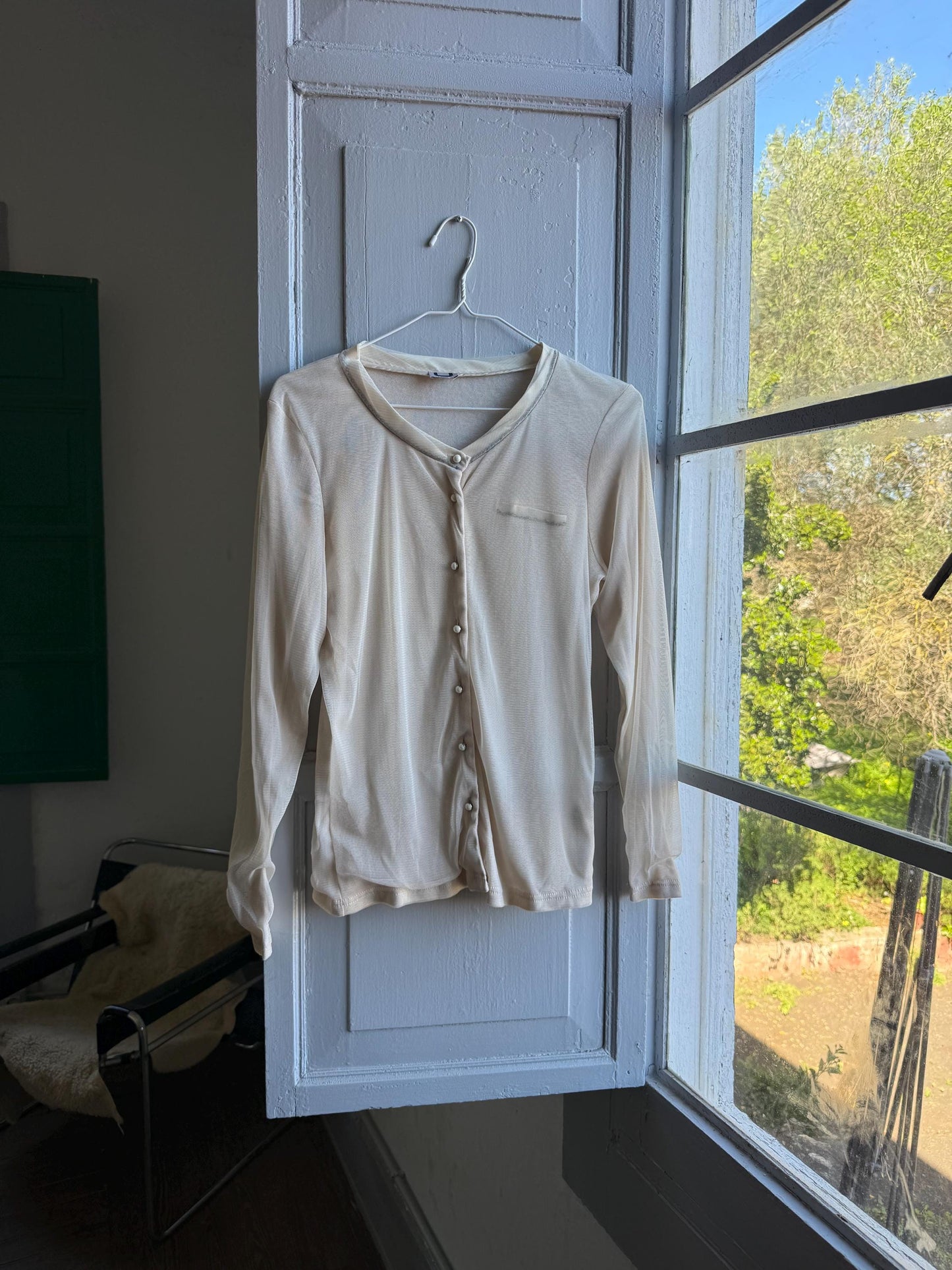 Adolfo Dominguez white blouse, minimalist chic spanish designer wear, L