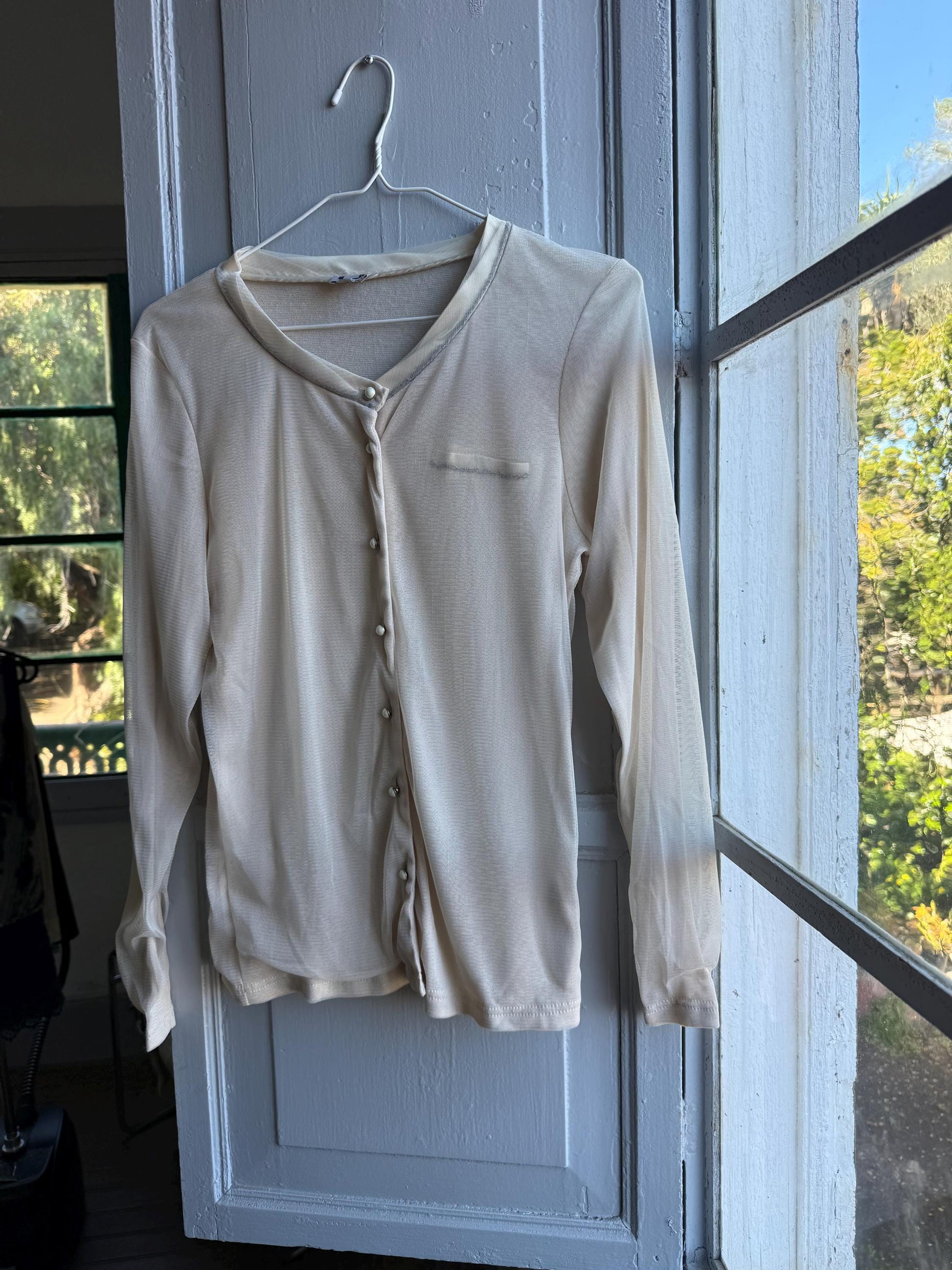 Adolfo Dominguez white blouse, minimalist chic spanish designer wear, L