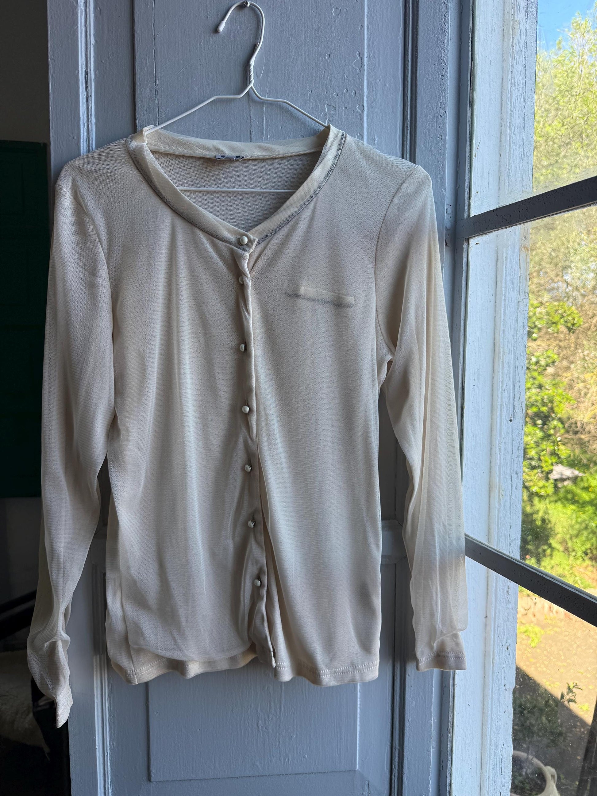 Adolfo Dominguez white blouse, minimalist chic spanish designer wear, L