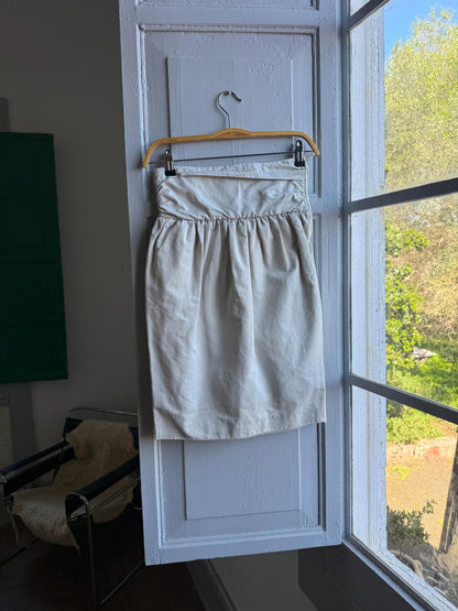 Beige High-Waist Skirt With Gathered Waistline — detail