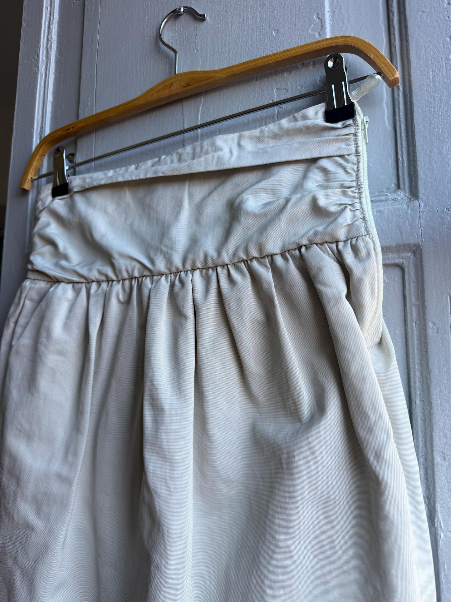Beige High-Waist Skirt With Gathered Waistline — additional view 7