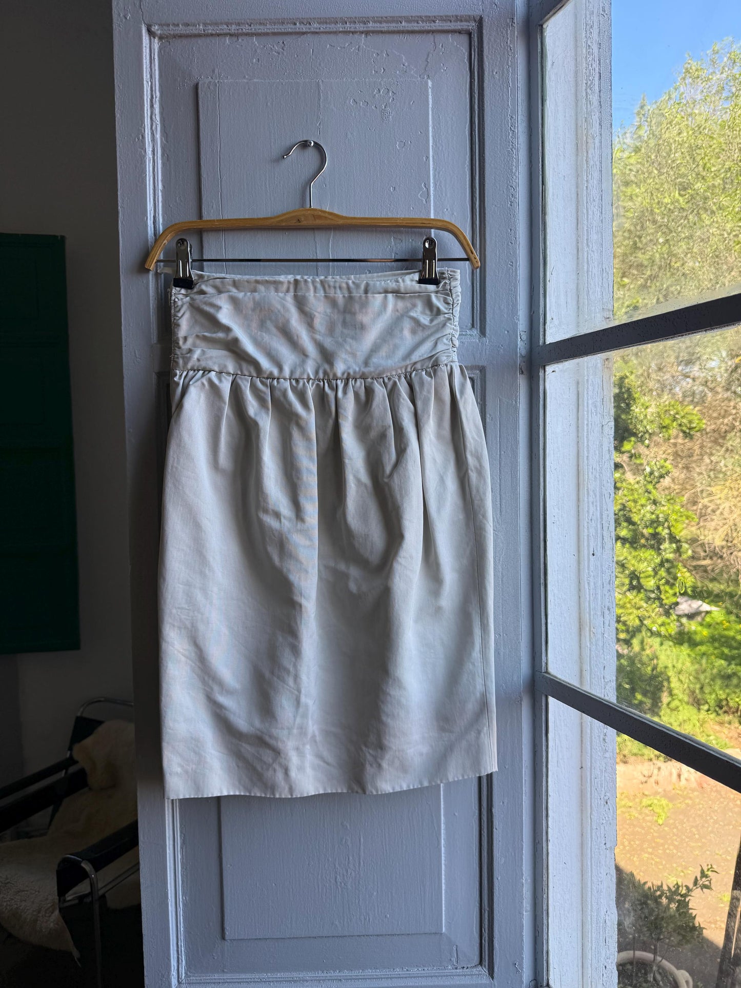 Beige High-Waist Skirt With Gathered Waistline — additional view 11