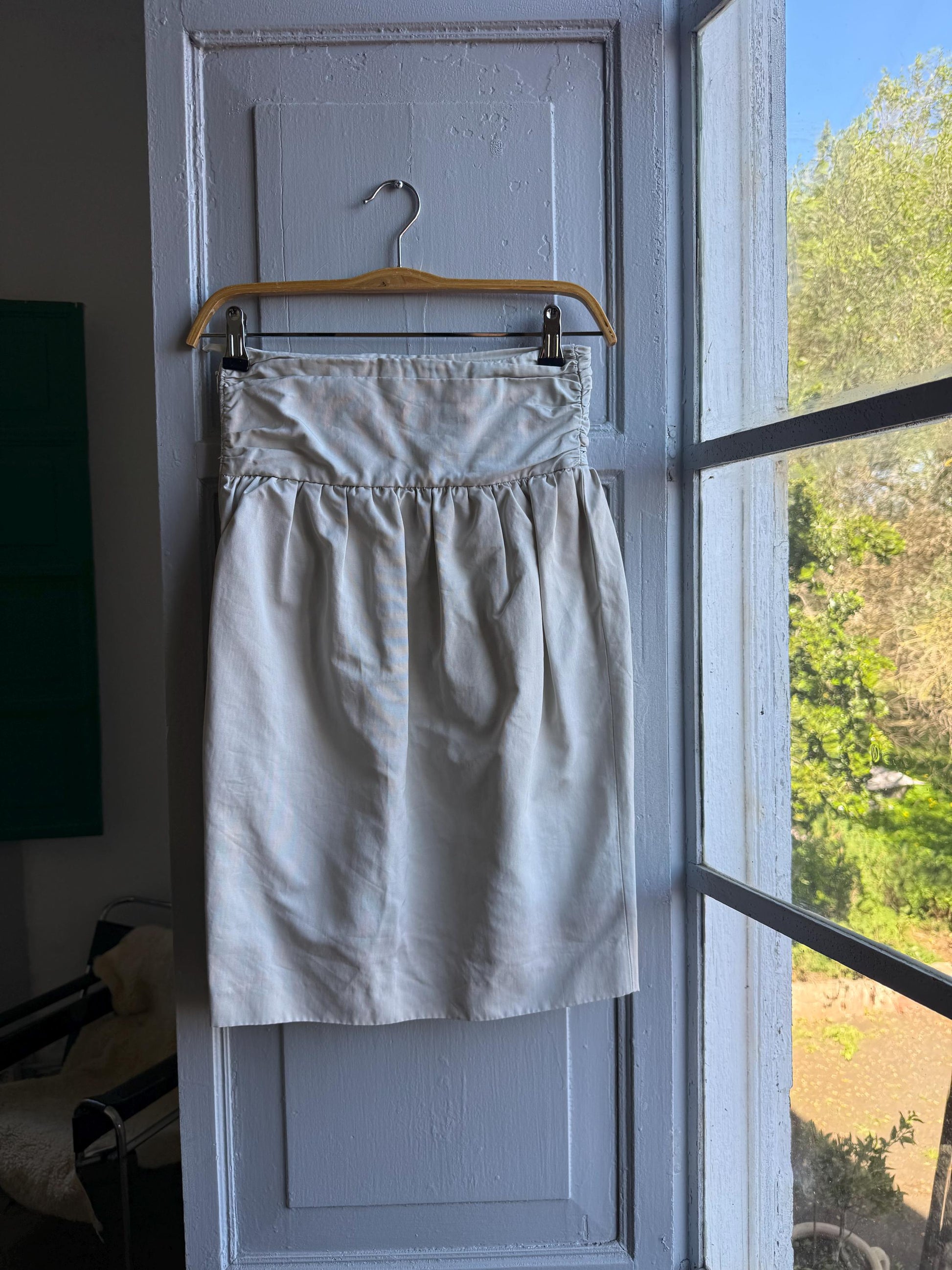 Beige High-Waist Skirt With Gathered Waistline — additional view 11