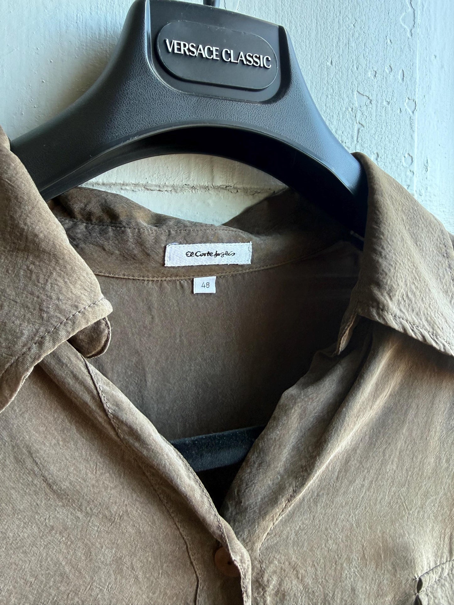 Vintage Chocolate Brown Cupro Blouse — additional view 10