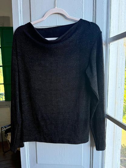 Vintage Black Sparkly Disco Shirt — additional view 5