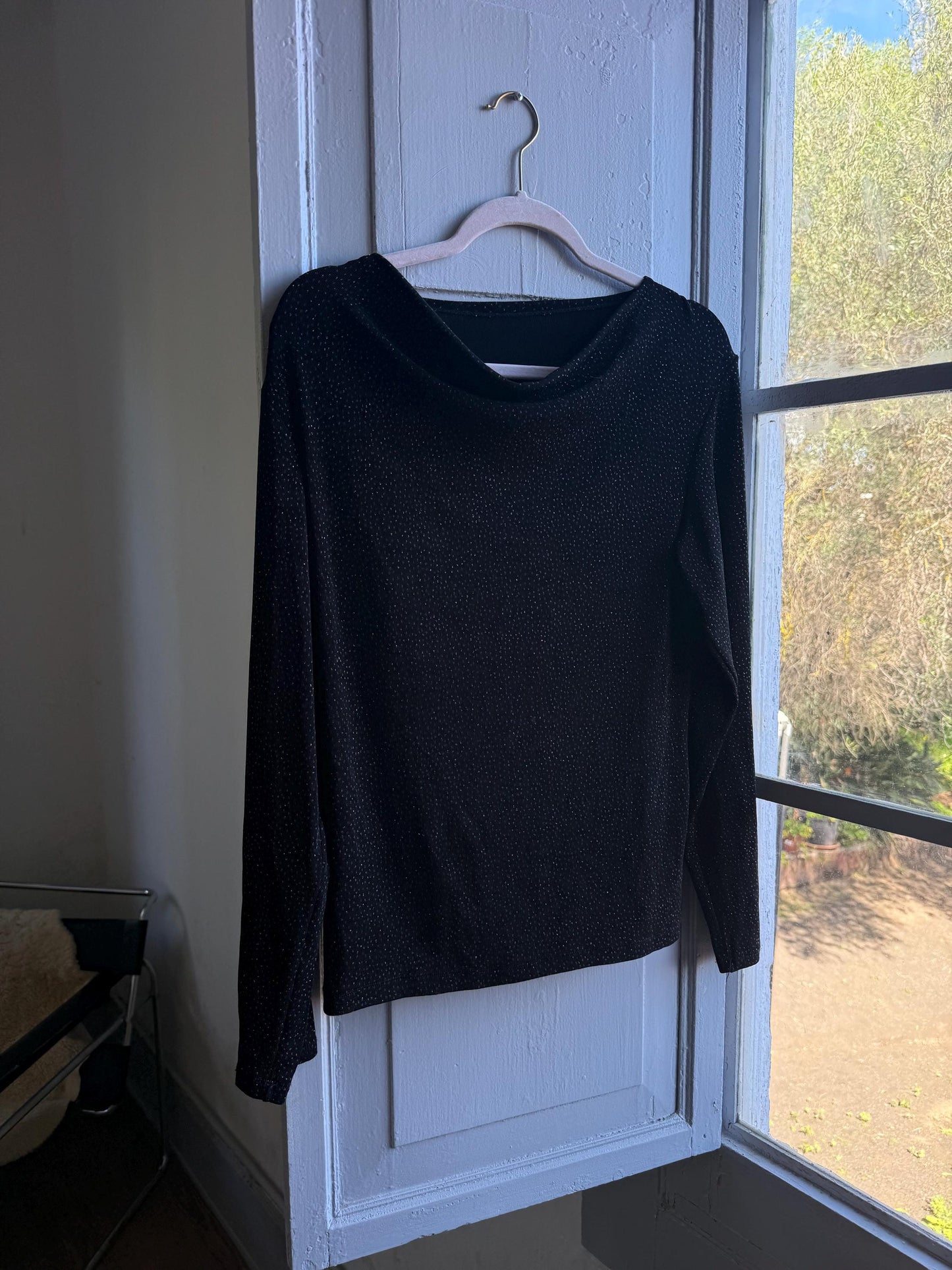 Vintage Black Sparkly Disco Shirt — additional view 8