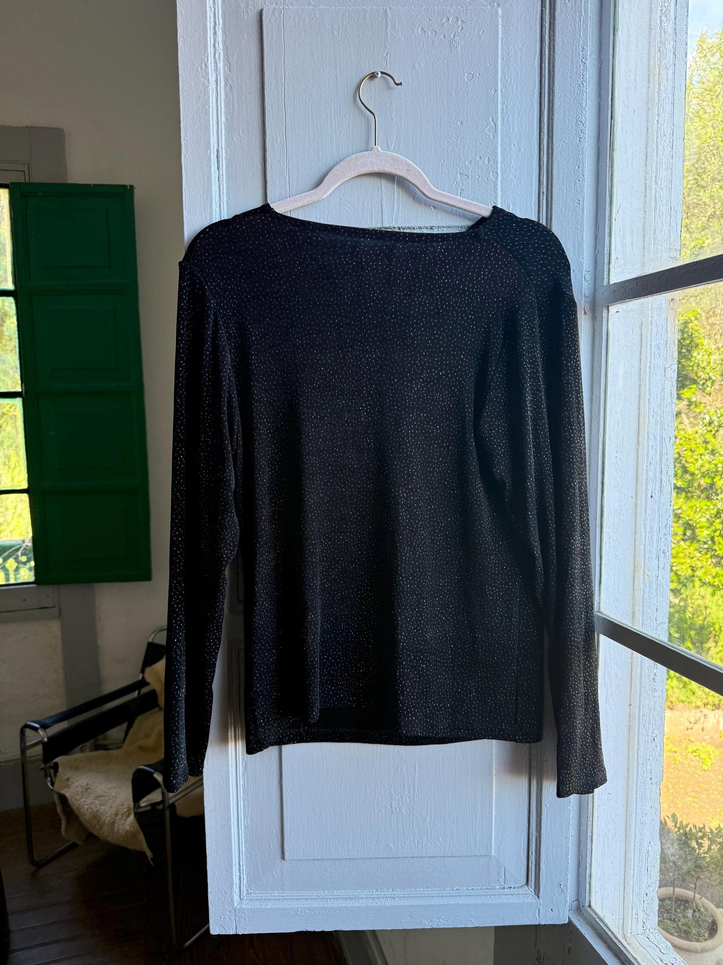 Vintage Black Sparkly Disco Shirt — additional view 11