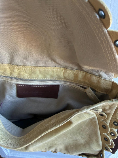 Beige Scalloped Leather Shoulder Bag — additional view 13