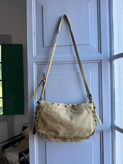 Beige Scalloped Leather Shoulder Bag — additional view 15