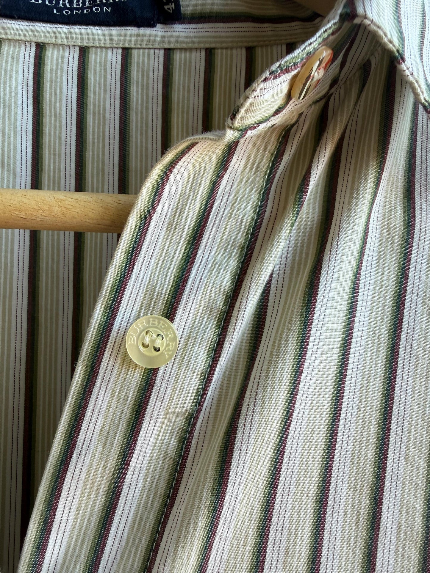 Vintage Burberry Striped Cotton Blouse — additional view 6