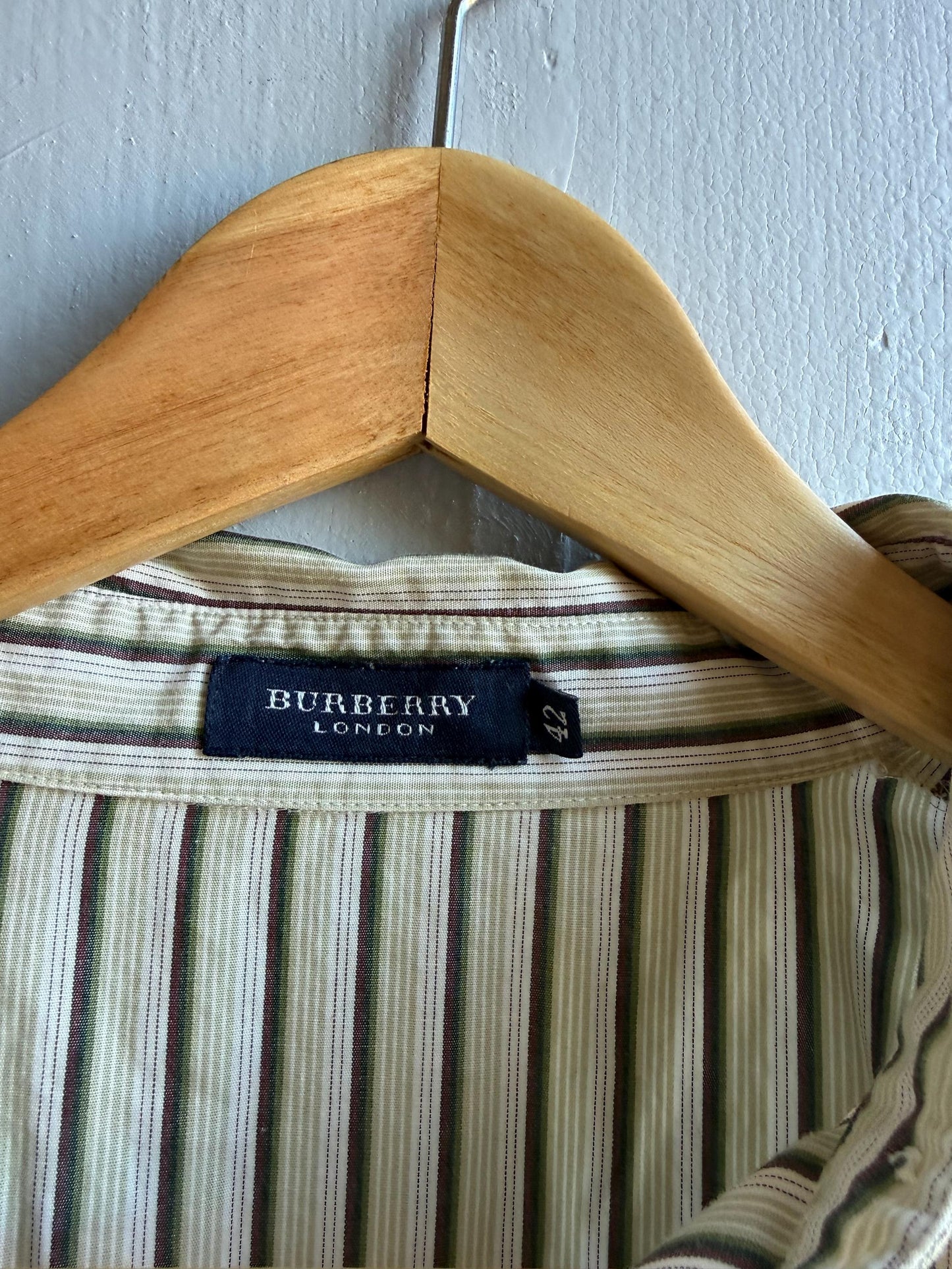 Vintage Burberry Striped Cotton Blouse — additional view 7