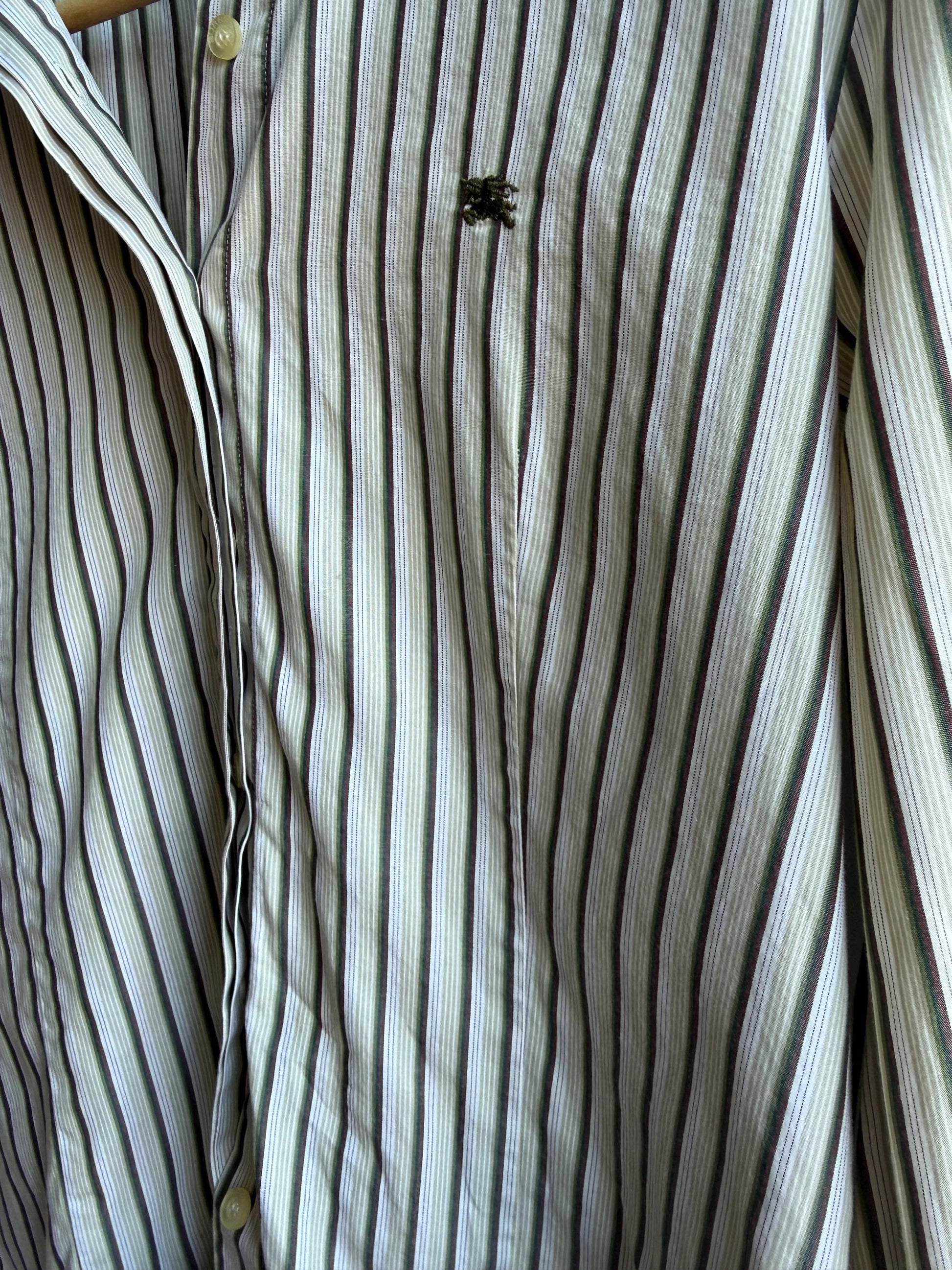 Vintage Burberry Striped Cotton Blouse — additional view 9