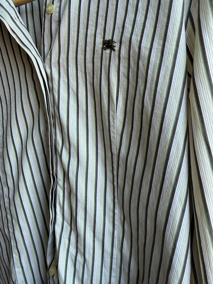 Vintage Burberry Striped Cotton Blouse — additional view 9