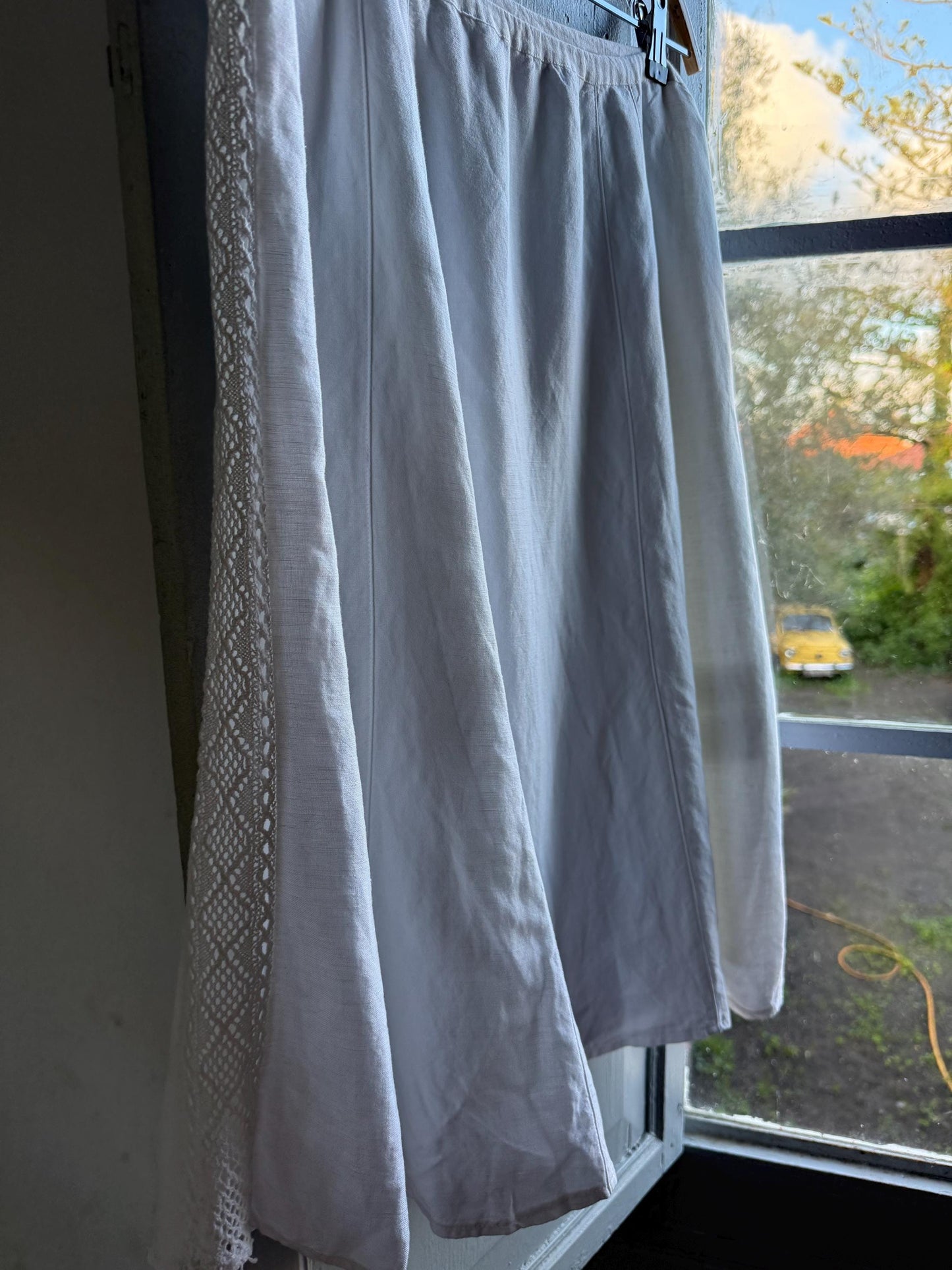 Cottagecore White Linen Blend Midi Skirt — additional view 7