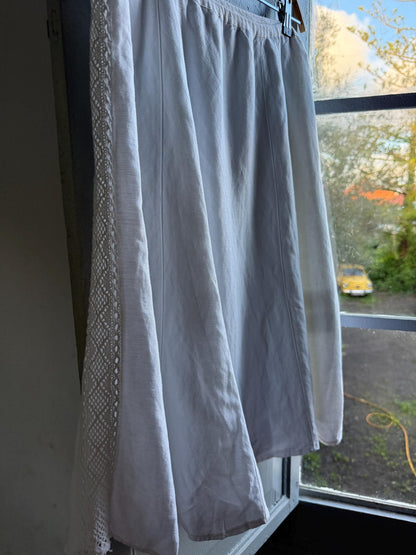 Cottagecore White Linen Blend Midi Skirt — additional view 7