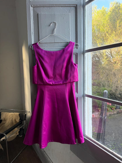 Adolfo Dominguez pink cocktail dress,mfit and-flare evening party wear, 38