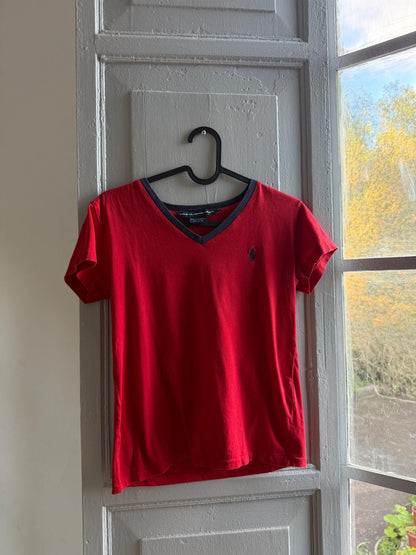 Ralph Lauren Sport Red Cotton V-Neck Polo — additional view 6