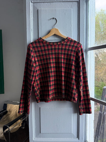Vintage Plaid Gold Shimmer Women's Shirt — back view