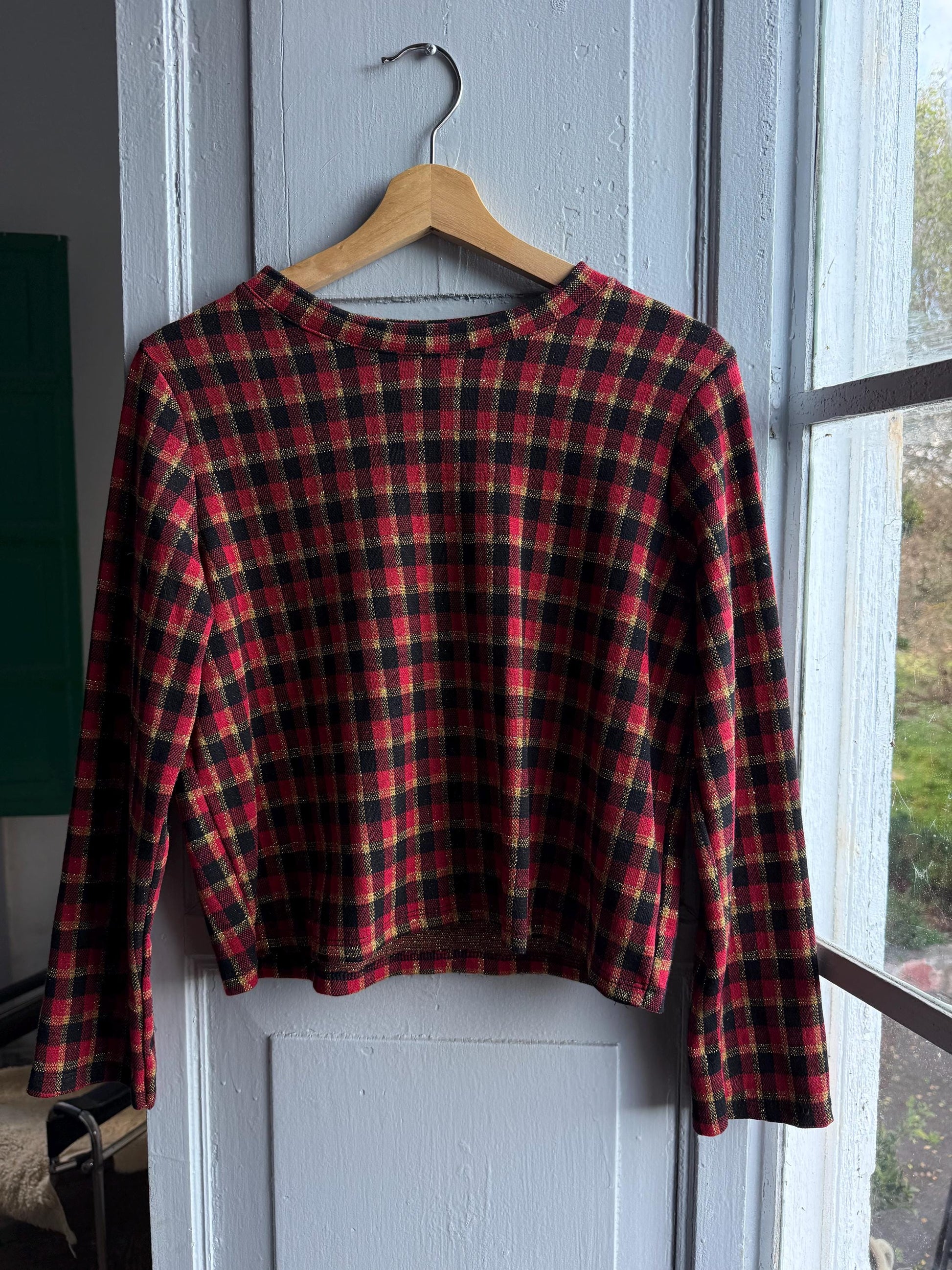 Vintage Plaid Gold Shimmer Women's Shirt — additional view 6