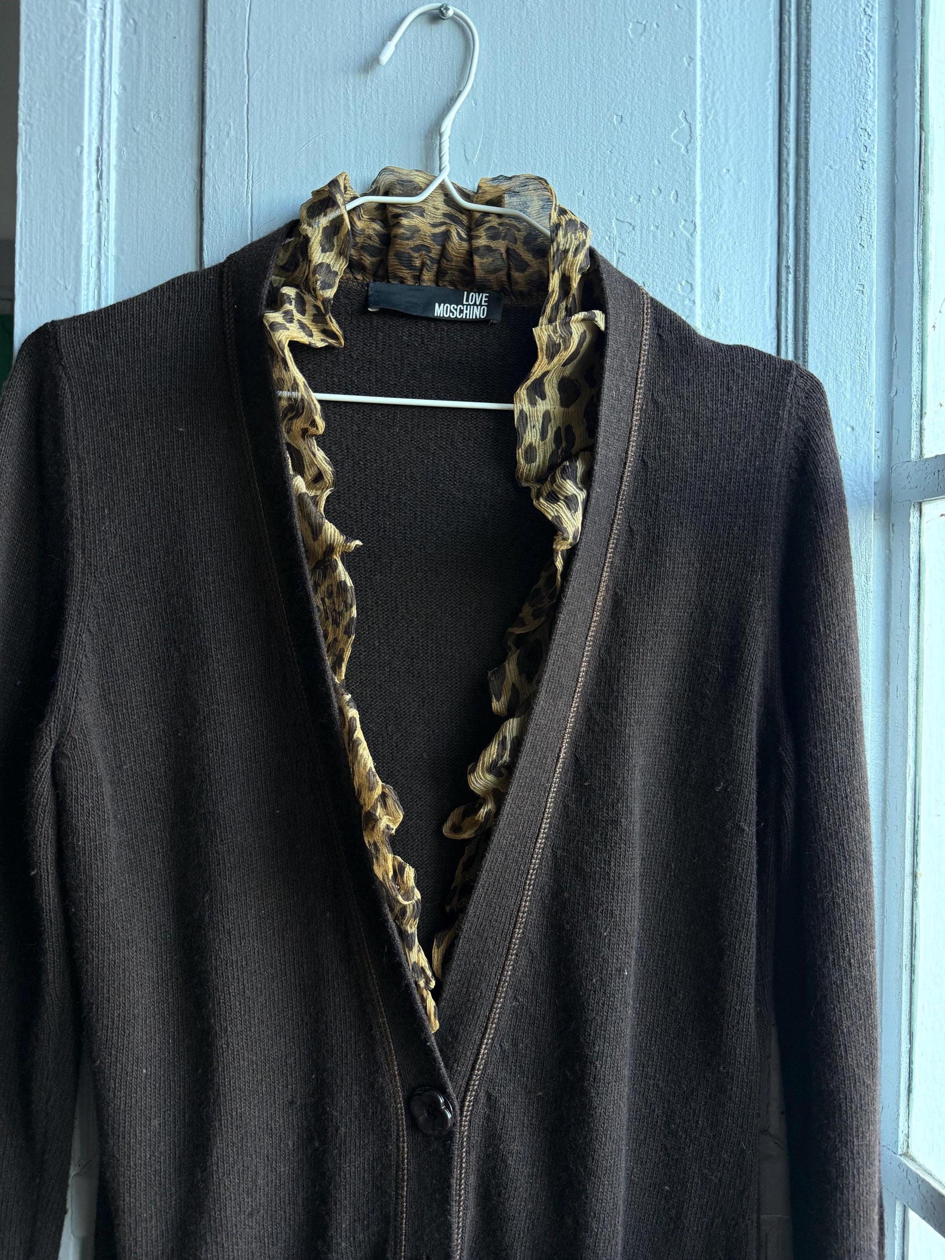 Vintage Love Moschino brown long woman vest, wool - cashmere - angora blend cardigan