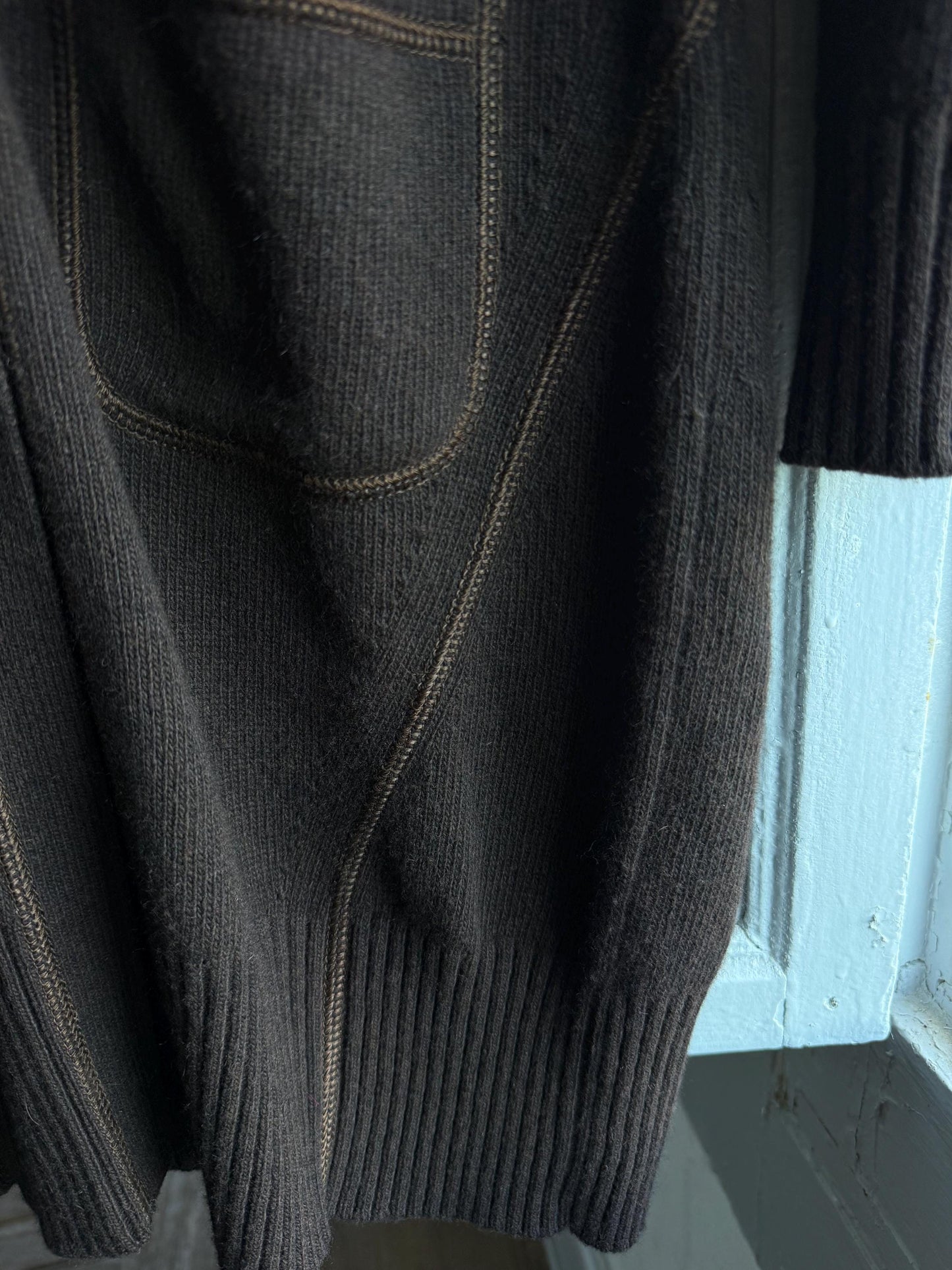 Vintage Love Moschino brown long woman vest, wool - cashmere - angora blend cardigan