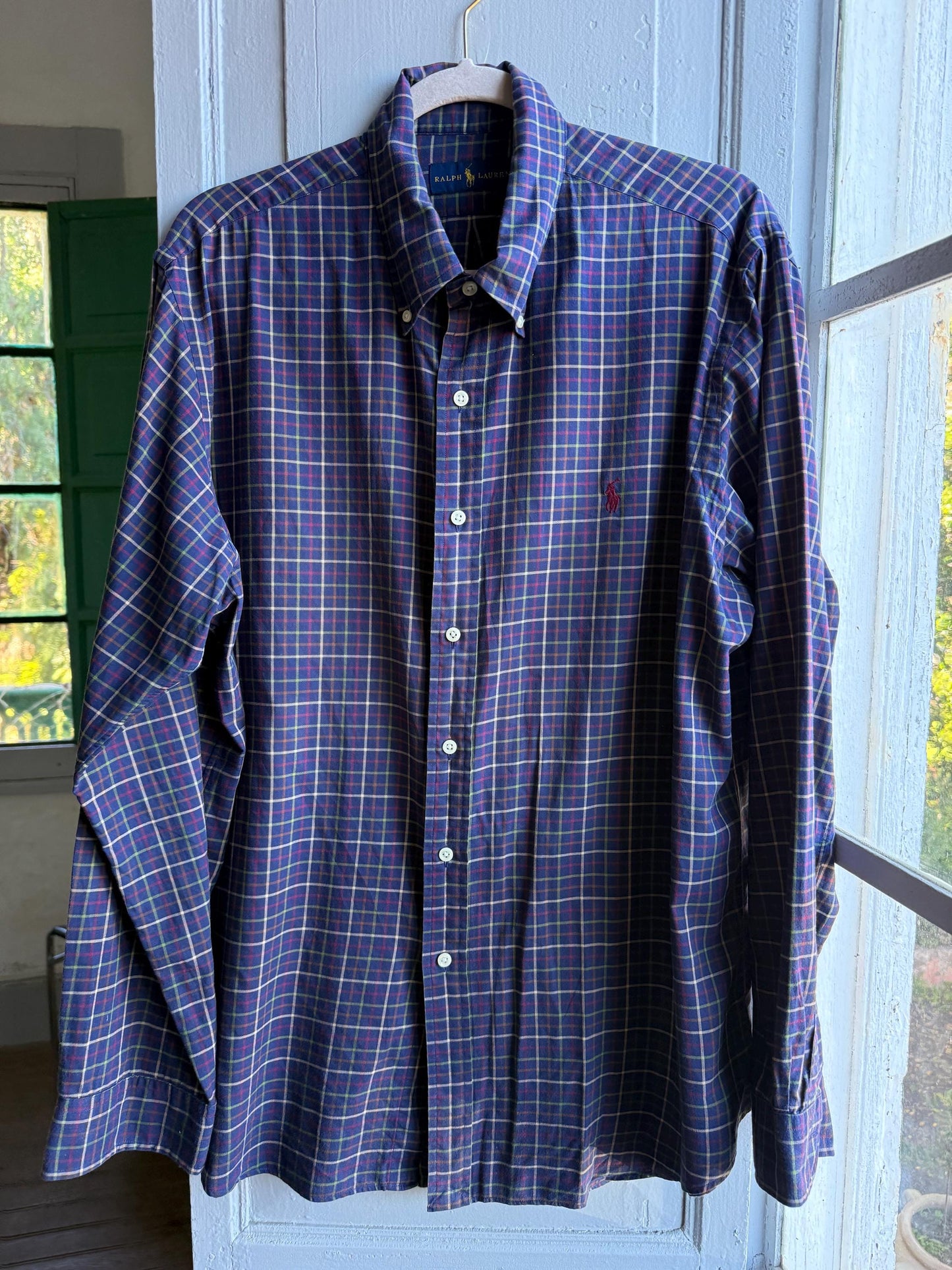Vintage Ralph Lauren Blue Plaid Shirt — additional view 6