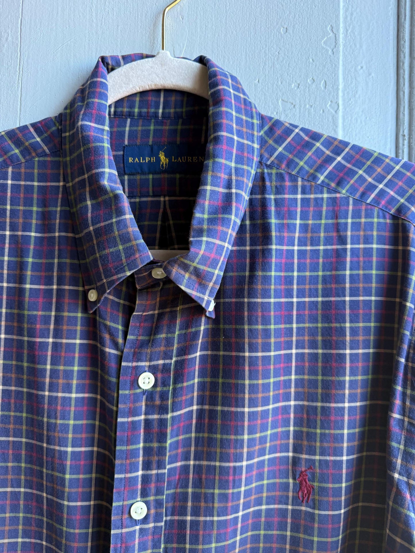 Vintage Ralph Lauren Blue Plaid Shirt — additional view 13