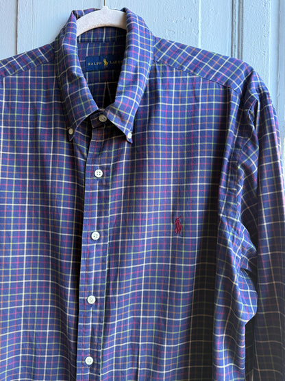 Vintage Ralph Lauren Blue Plaid Shirt — additional view 9